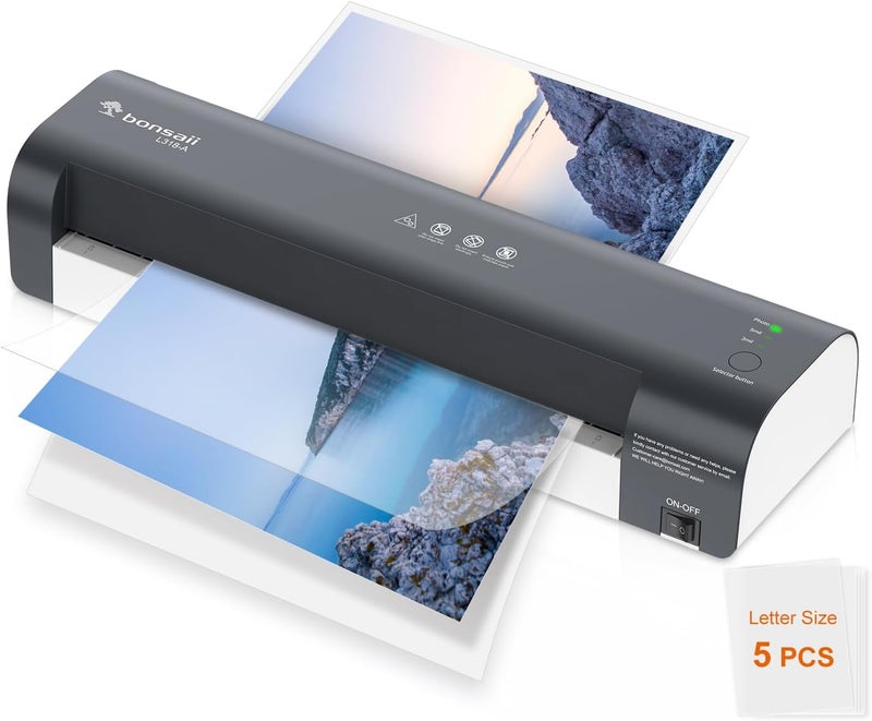 bonsaii 13 Inch Laminator Machine with Never Jam Technology, Laminator Machine 11x17 Inch with Laminating Sheets, Laminating Machine for Home, Office, and Classroom Organization Supplies - L318-A - Image 1